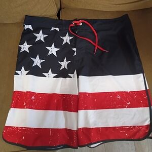 OP Men's Swim Trunks - Red, White, and Blue